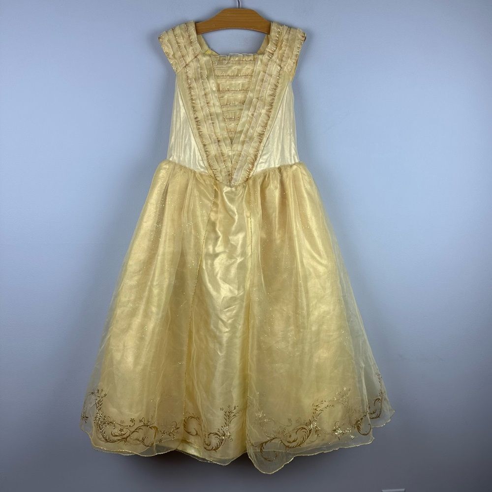 Disney Store Yellow Belle Princess Dress Gown sz 9-10